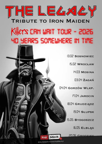 Grudziądz Wydarzenie Koncert The Legacy - tribute to Iron Maiden | Koncert na trasie KILLERS CAN WAIT 2026